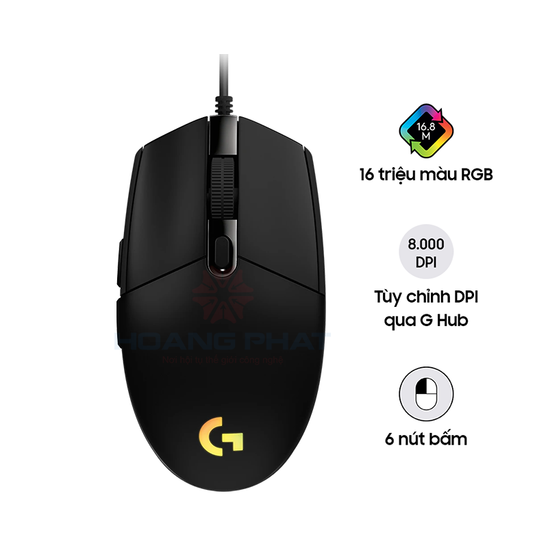 Mouse Logitech G102 Gen2 LightSync Gaming (Black)