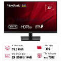 Màn hình ViewSonic VA3209U-2K 31.5-inch IPS 2K 75Hz