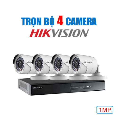 Trọn Bộ 4 Camera Hikvision 1MP