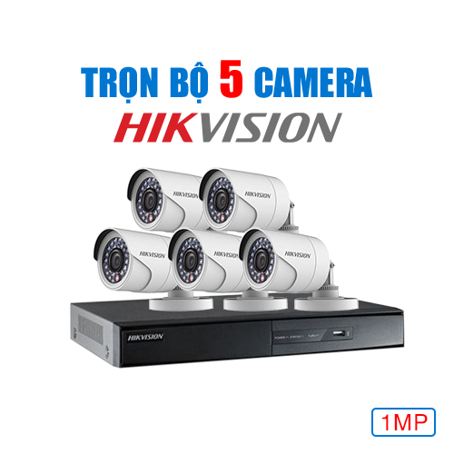 Trọn Bộ 5 Camera Hikvision 1MP