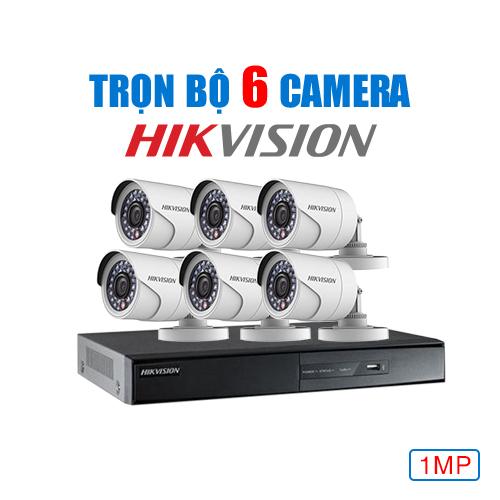 Trọn Bộ 6 Camera Hikvision 1MP