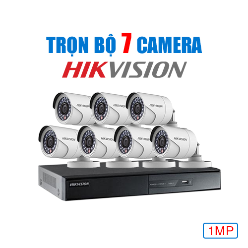 Trọn Bộ 7 Camera Hikvision 1MP