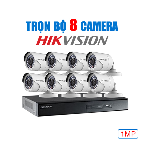 Trọn Bộ 8 Camera Hikvision 1MP
