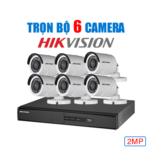 Trọn Bộ 6 Camera Hikvision 2MP