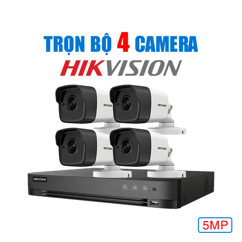 Trọn Bộ 4 Camera Hikvision 5MP