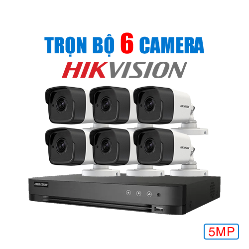 Trọn Bộ 6 Camera Hikvision 5MP