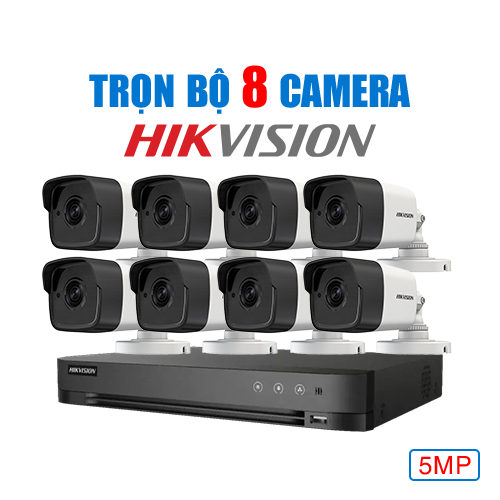 Trọn Bộ 8 Camera Hikvision 5MP