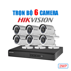 Trọn Bộ 6 Camera Hikvision 2MP