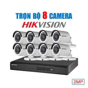 Trọn Bộ 8 Camera Hikvision 2MP