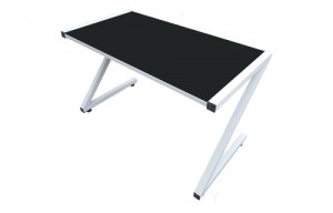 Bàn Game Z-Desk Trắng 1,2m (Khung kim loại, mặt kính cường lực 8mm)