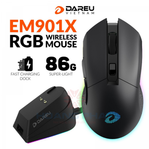 Mouse Dareu EM901X Wireless RGB - Black#5