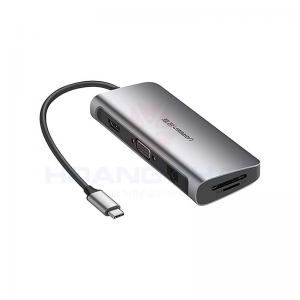Bộ chuyển đổi Ugreen 40873 USB Type-C sang HDMI, VGA, LAN, USB 3.0, SD, USB-C#1