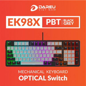Bàn phím quang cơ DareU EK98X PBT Black Grey - Blue Switch#2