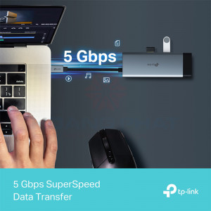 Bộ chuyển đổi TP-Link UH6120C USB Type-C to HDMI, USB3.0, Lan Gigabit, USB-C#4