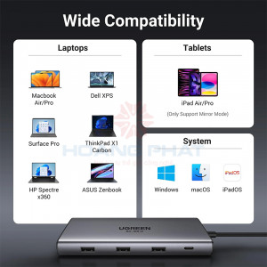 Bộ chuyển đổi Ugreen 15534 (USB-C sang Hub Đa Năng 10 trong 1 hỗ trợ 2 cổng HDMI)#7