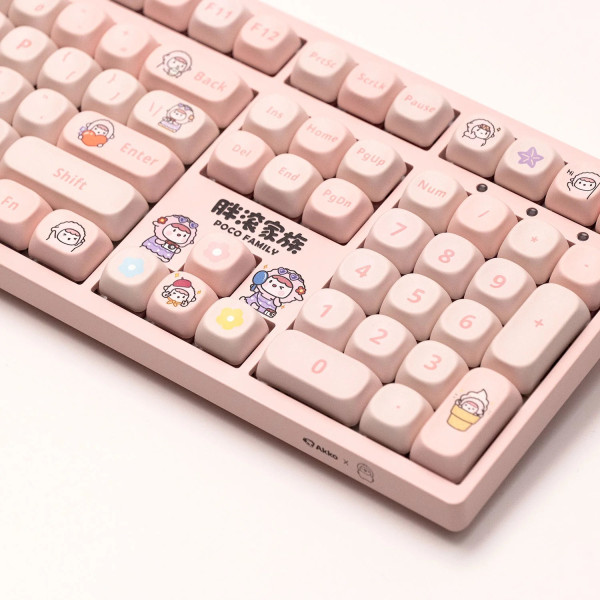 Bàn phím cơ AKKO 3108RF V3 Poco Family - POCO LAMB Frost Pink (Hotswap/USB Type-C/Wireless/No Led)#6