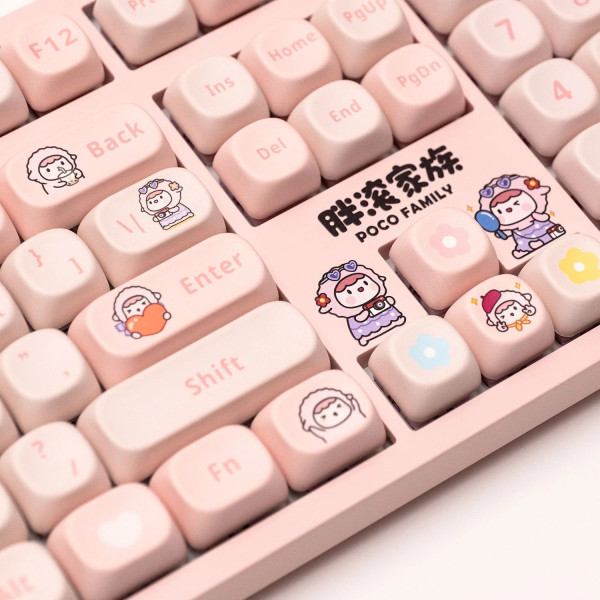 Bàn phím cơ AKKO 3108RF V3 Poco Family - POCO LAMB Frost Pink (Hotswap/USB Type-C/Wireless/No Led)#6