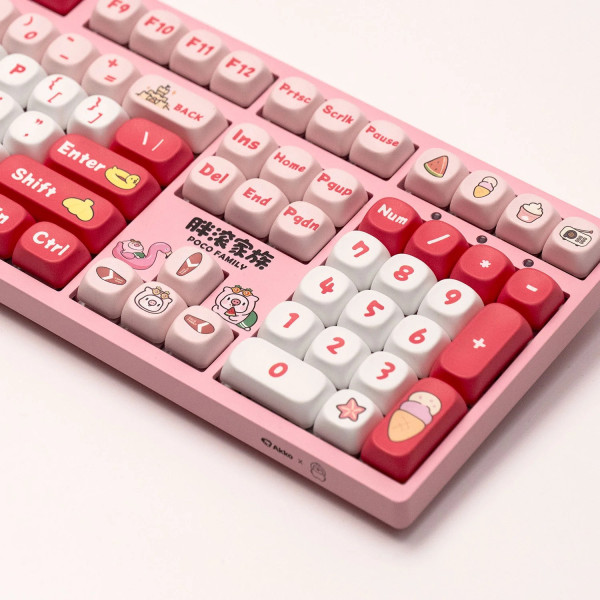 Bàn phím cơ AKKO 3108RF V3 Poco Family - POCO PIGGY Frost Pink (Hotswap/USB Type-C/Wireless/No Led)#6