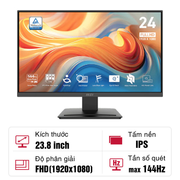 Màn hình MSI PRO MP243L E14 23.8-inch IPS 144Hz
