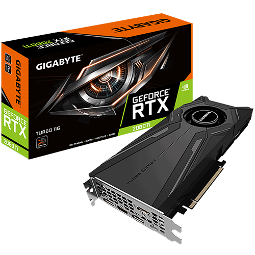 Card màn hình Gigabyte GeForce RTX™ 2080 Ti TURBO 11G (GV-N208TTURBO-11GC)