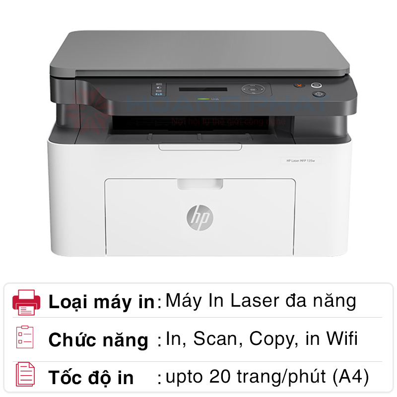 Máy in Laser HP đa năng MFP 135W - 4ZB83A