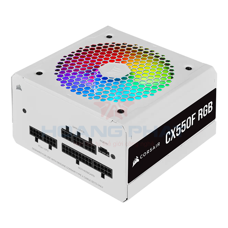 Nguồn Corsair CX550F 550W RGB White 80 Plus Bronze - Full Modul (CP-9020225-NA)