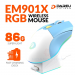 Mouse Dareu EM901X Wireless RGB - BLUE-WHITE