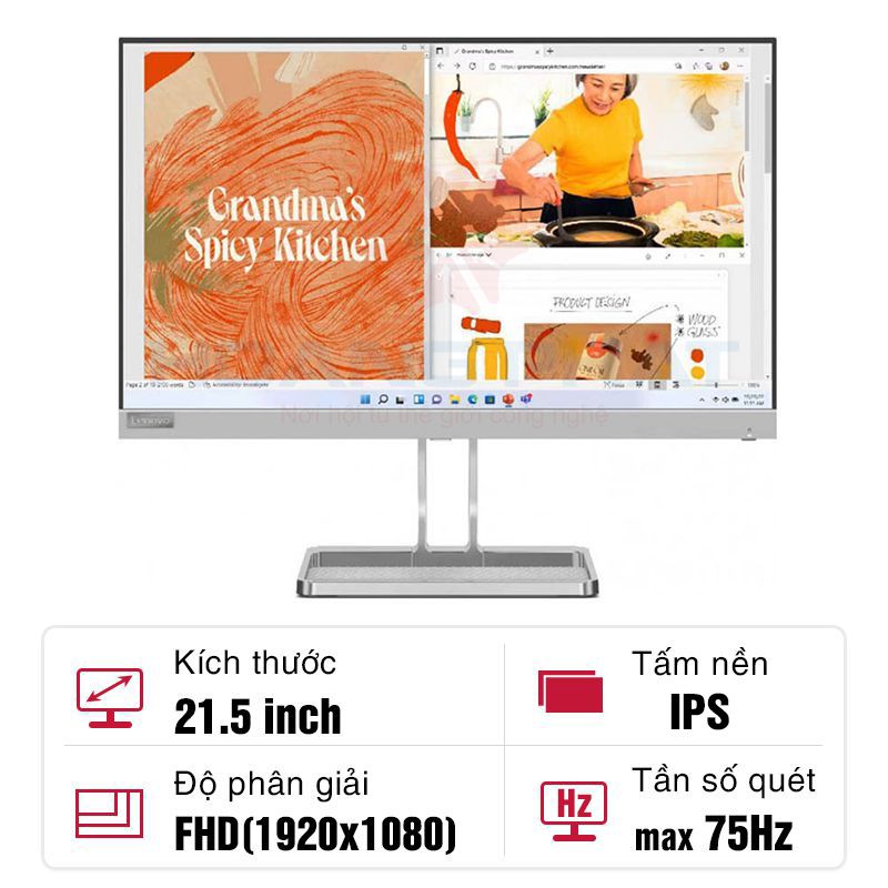 Màn hình Lenovo L22i-40 (67AEKACBVN) 21.5-inch IPS 75Hz