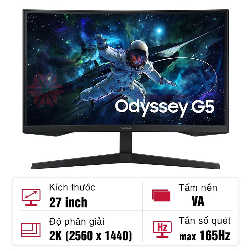 Màn hình cong Samsung Odyssey G5 G55C LS27CG552EEXXV 27-inch 2K 165Hz VA