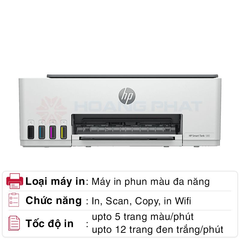 Máy in phun màu HP Smart Tank 580 (1F3Y2A)