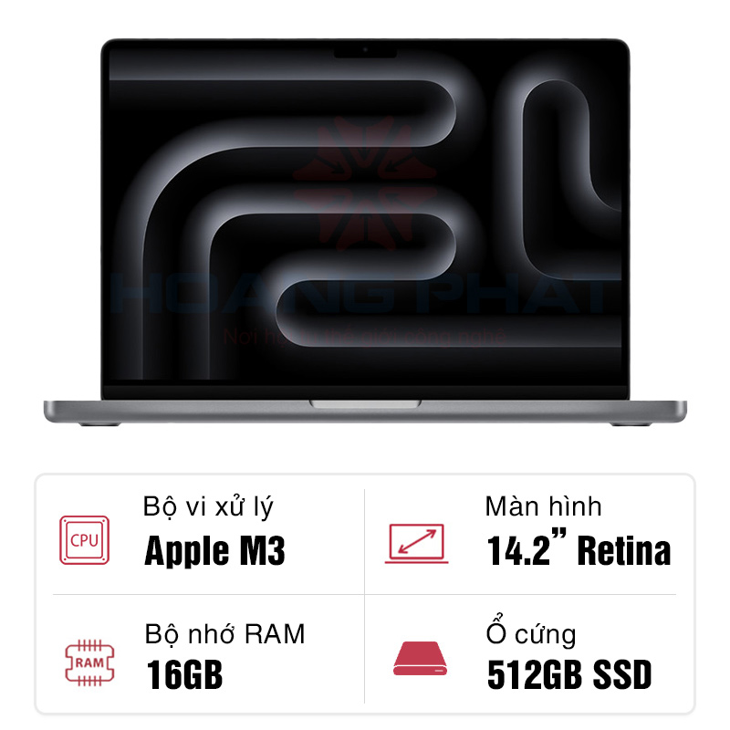 Macbook Pro 14 M3 (8C CPU - 10C GPU - 16GB - 512GB) XÁM (SPACE GRAY) Z1C80005F 