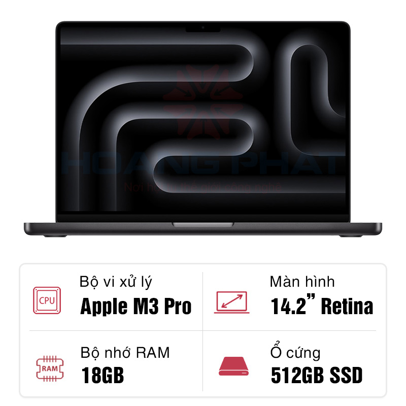 Macbook Pro 14 M3 Pro (11 CPU - 14 GPU - 18GB - 512GB) ĐEN (BLACK) MRX33SA/A