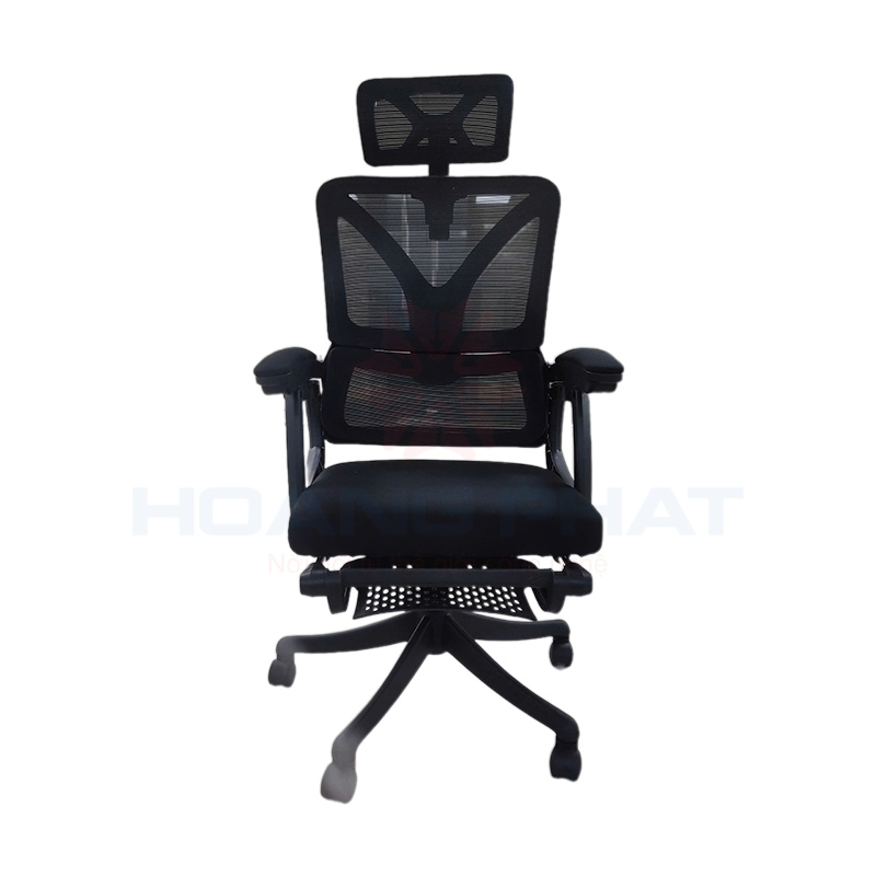 Ghế công thái học có chân kê TMS08PS Black