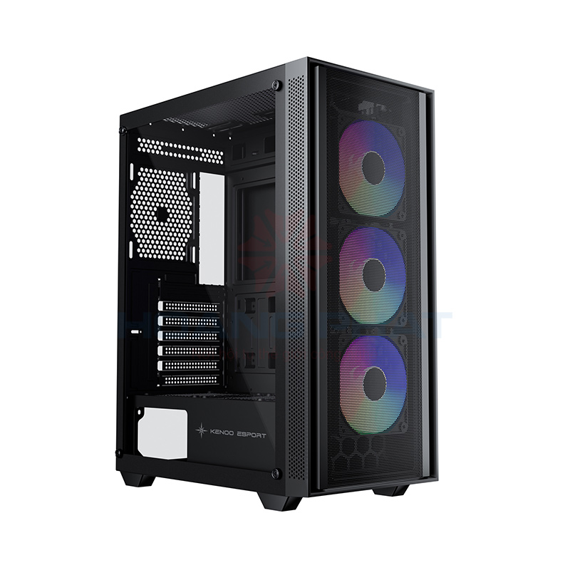 Vỏ Case Kenoo ESPORT AFT240 - 3F Black (kèm 3 Fan)