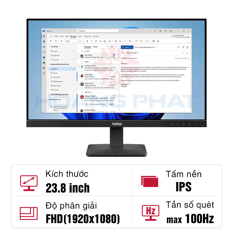 Màn hình Lenovo ThinkVision S24-4e 23.8-inch IPS 100Hz