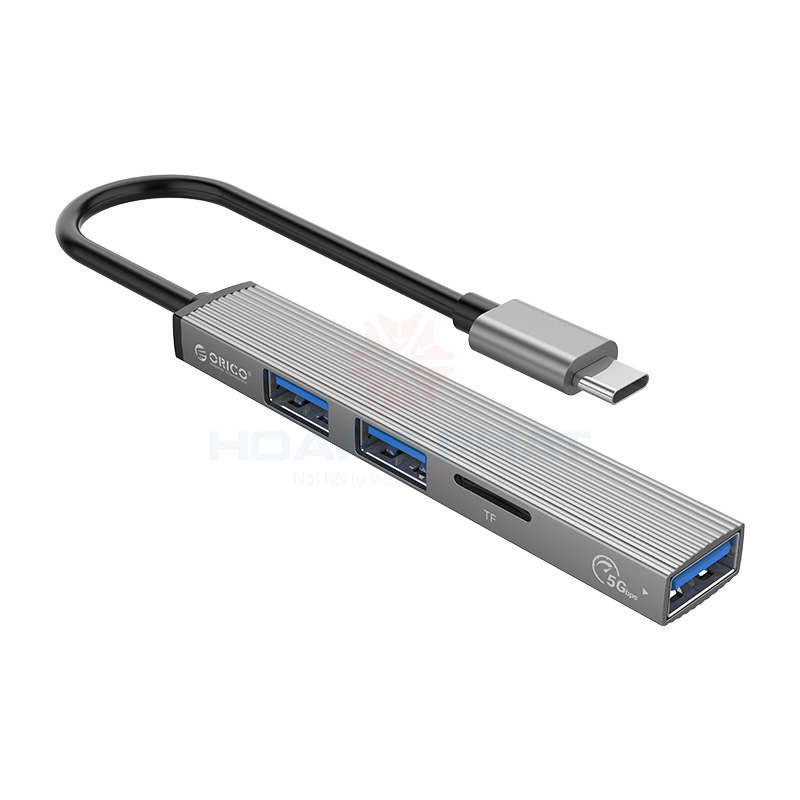 Bộ chia cổng USB Type-C ra 4 cổng USB ORICO 3.0, 2.0 (AH-12F-GY-BP)