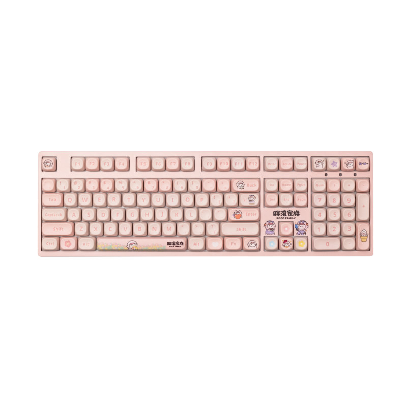 Bàn phím cơ AKKO 3108RF V3 Poco Family - POCO LAMB Frost Pink (Hotswap/USB Type-C/Wireless/No Led)