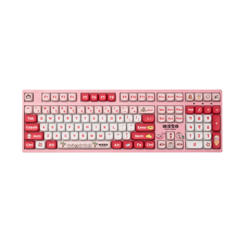 Bàn phím cơ AKKO 3108RF V3 Poco Family - POCO PIGGY Frost Pink (Hotswap/USB Type-C/Wireless/No Led)